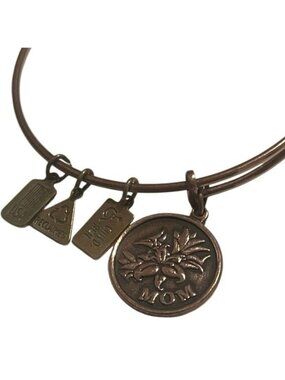 Wind and Fire Mom Charm Iris Rose Gold Adjustable Bangle Bracelet